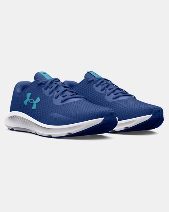 Men's UA Charged Pursuit 3 Running Shoes, Blue, pdpMainDesktop image number 3